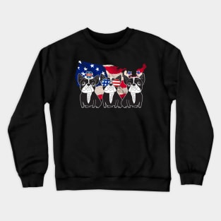 American Flag USA 4th of July French Bulldog Crewneck Sweatshirt